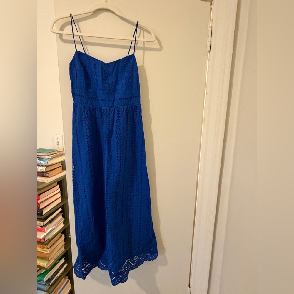 Zara Royal Blue Women’s Size XS Spaghetti Strap Midi Cotton Sun Dress